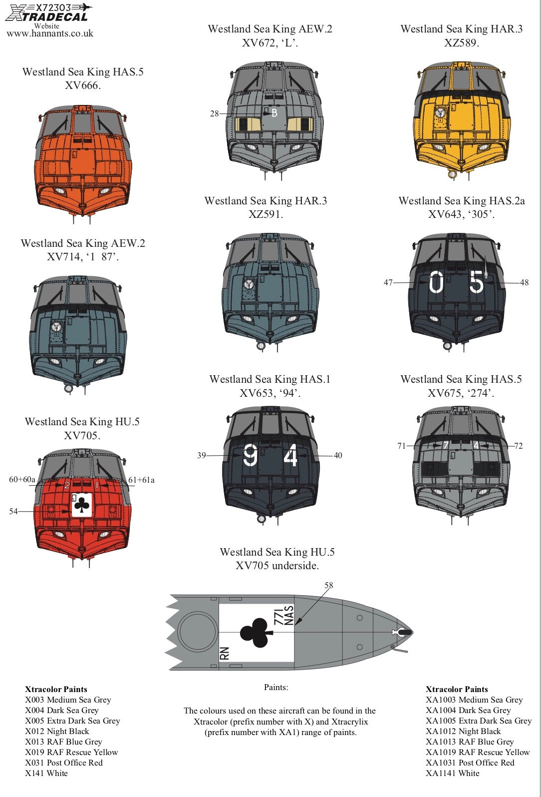 Xtradecal 72303 1:72 Westland Sea King Collection