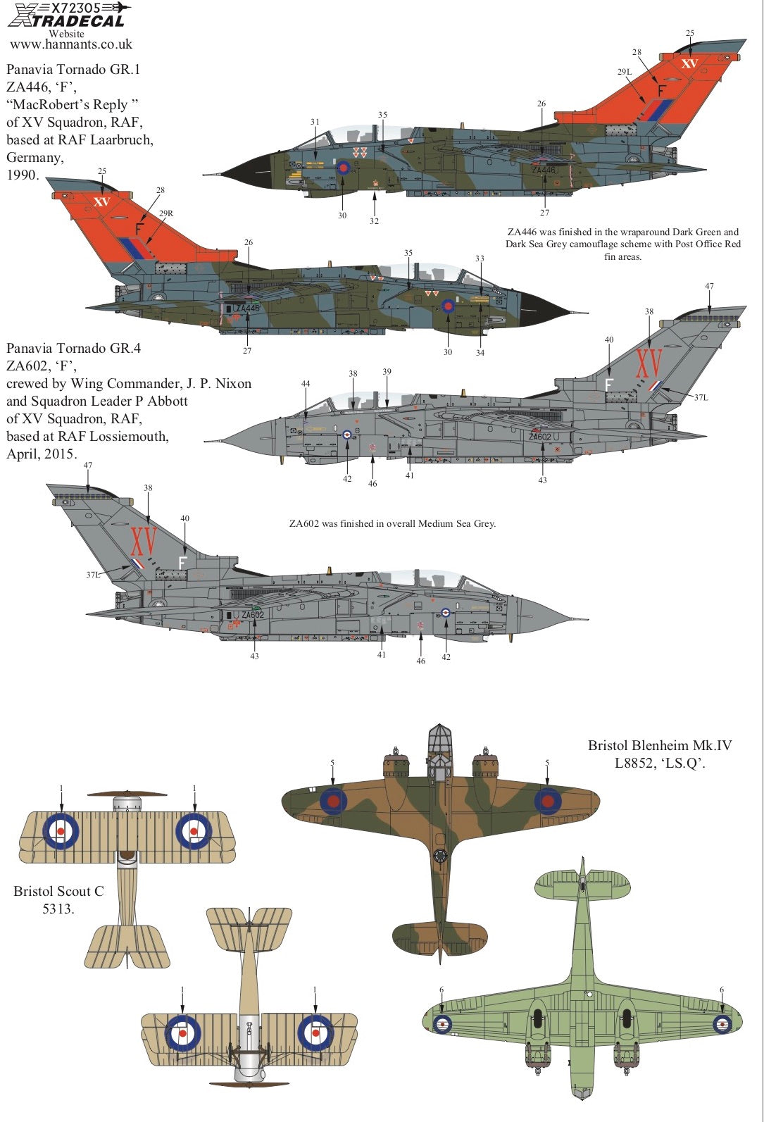 Xtradecal 72305 1:72 RAF XV Squadron History