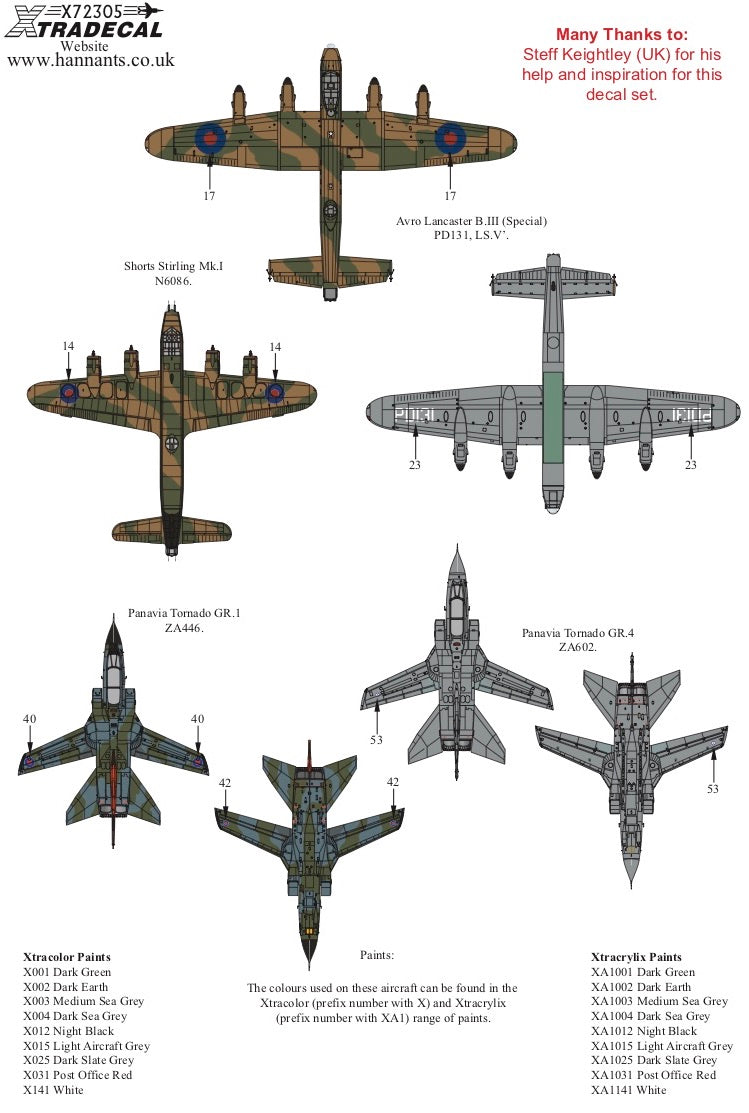 Xtradecal 72305 1:72 RAF XV Squadron History