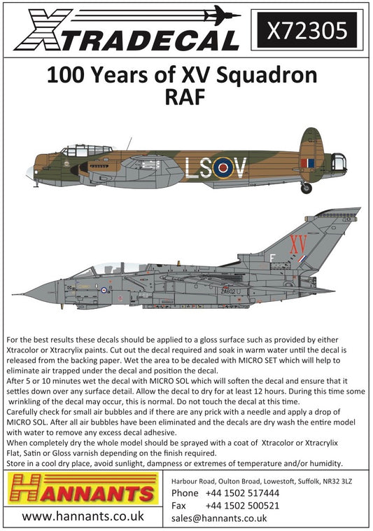 Xtradecal 72305 1:72 RAF XV Squadron History