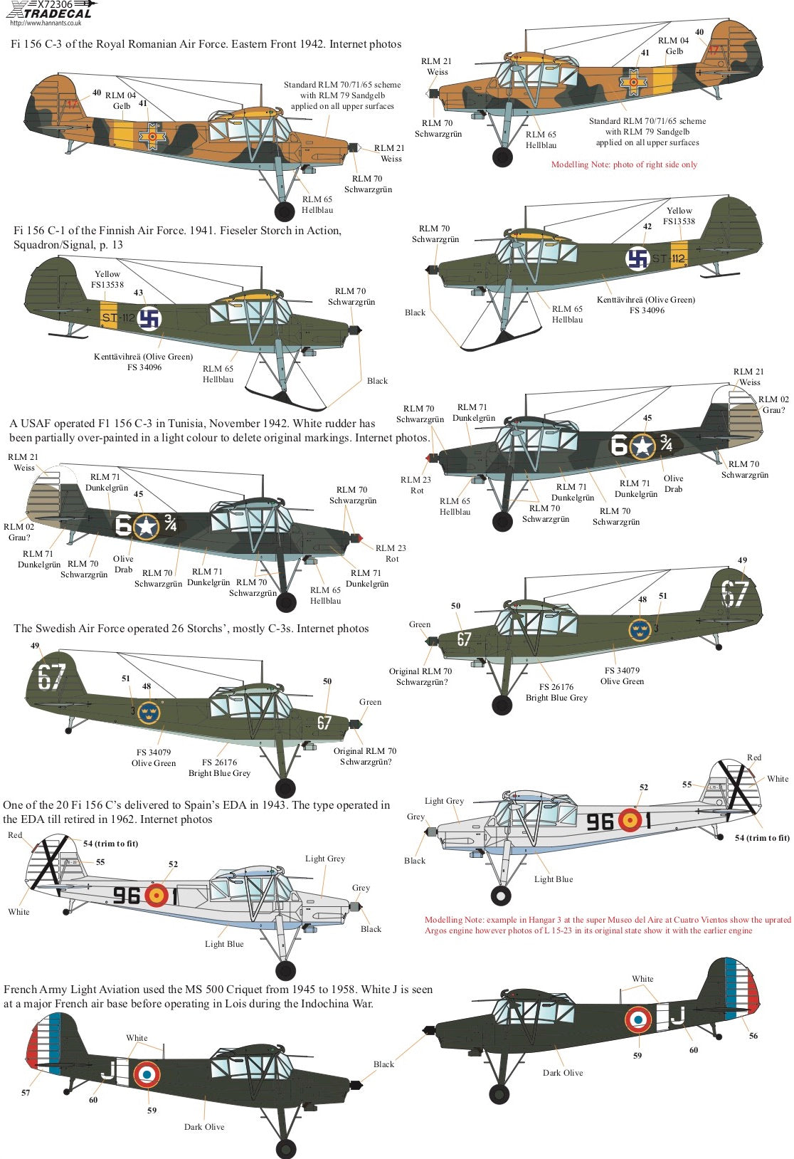 Xtradecal 72306 1:72 Fieseler Fi-156C-3 Storch