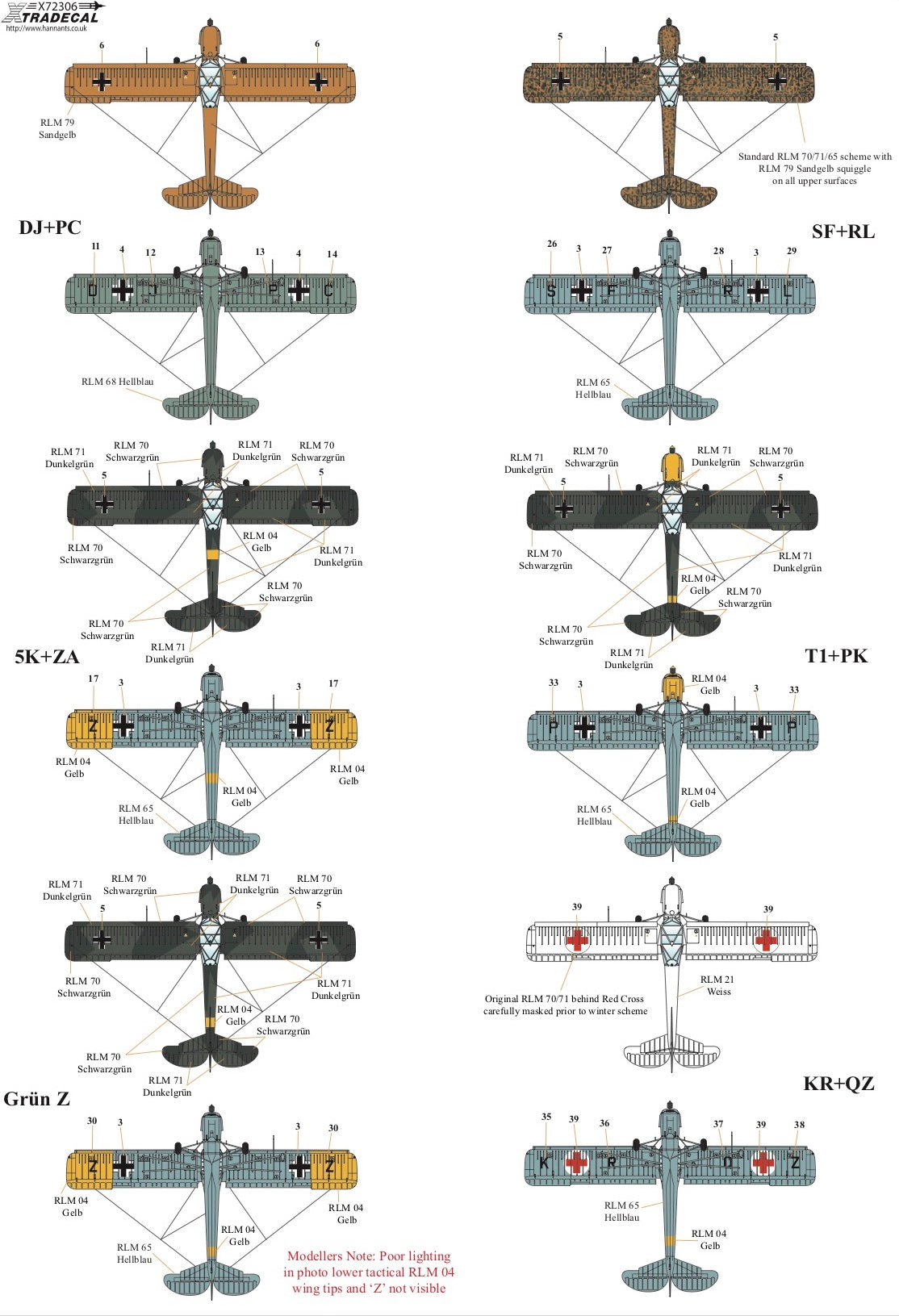 Xtradecal 72306 1:72 Fieseler Fi-156C-3 Storch