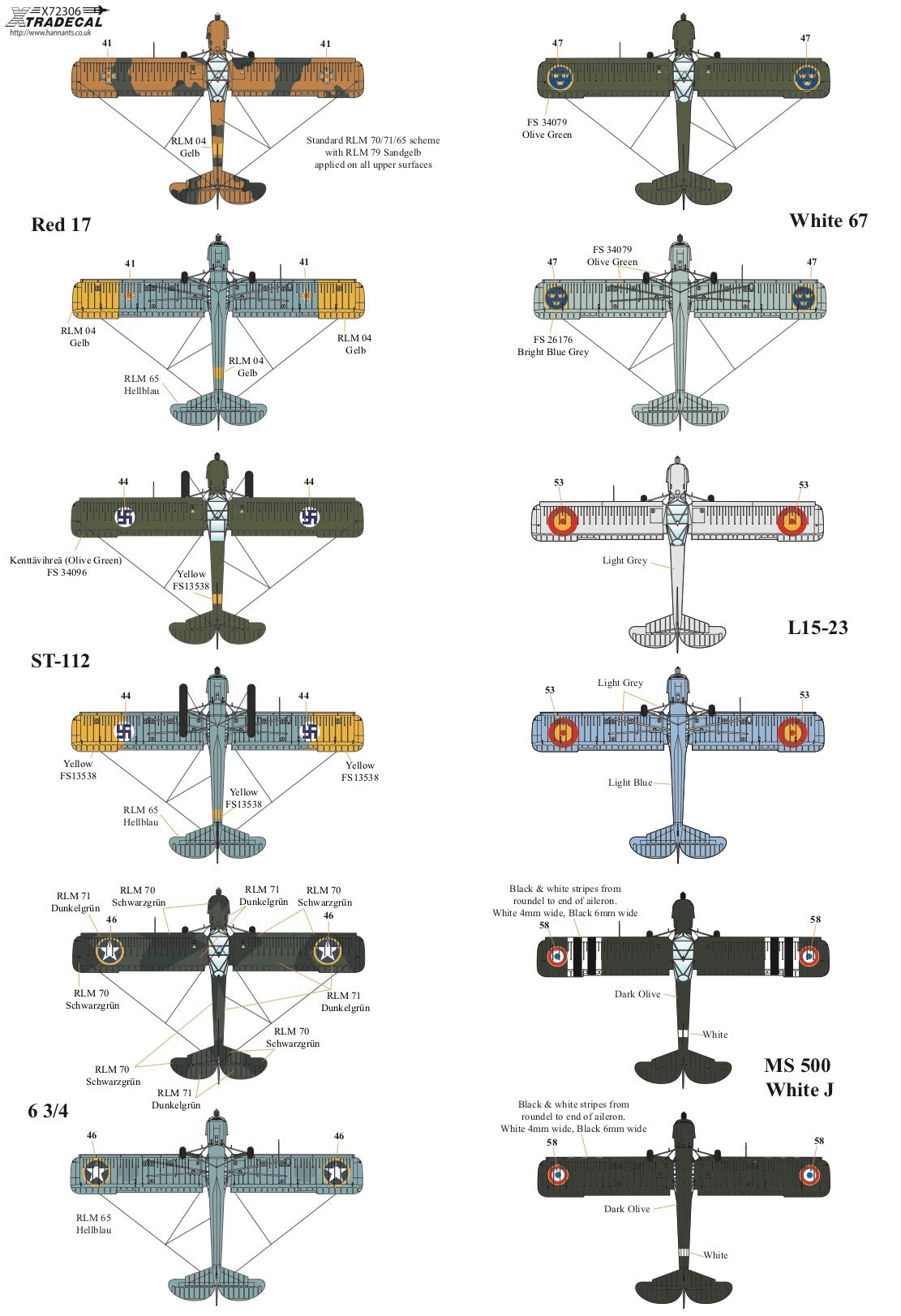 Xtradecal 72306 1:72 Fieseler Fi-156C-3 Storch