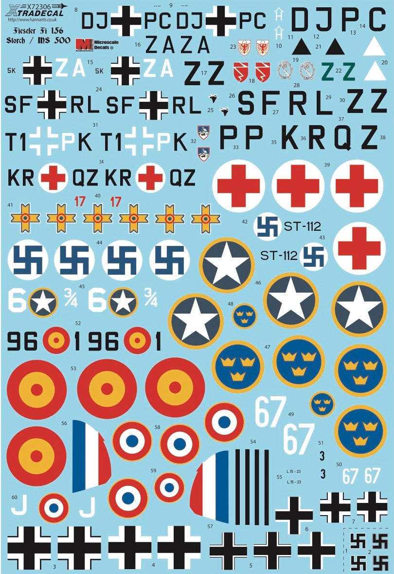 Xtradecal 72306 1:72 Fieseler Fi-156C-3 Storch