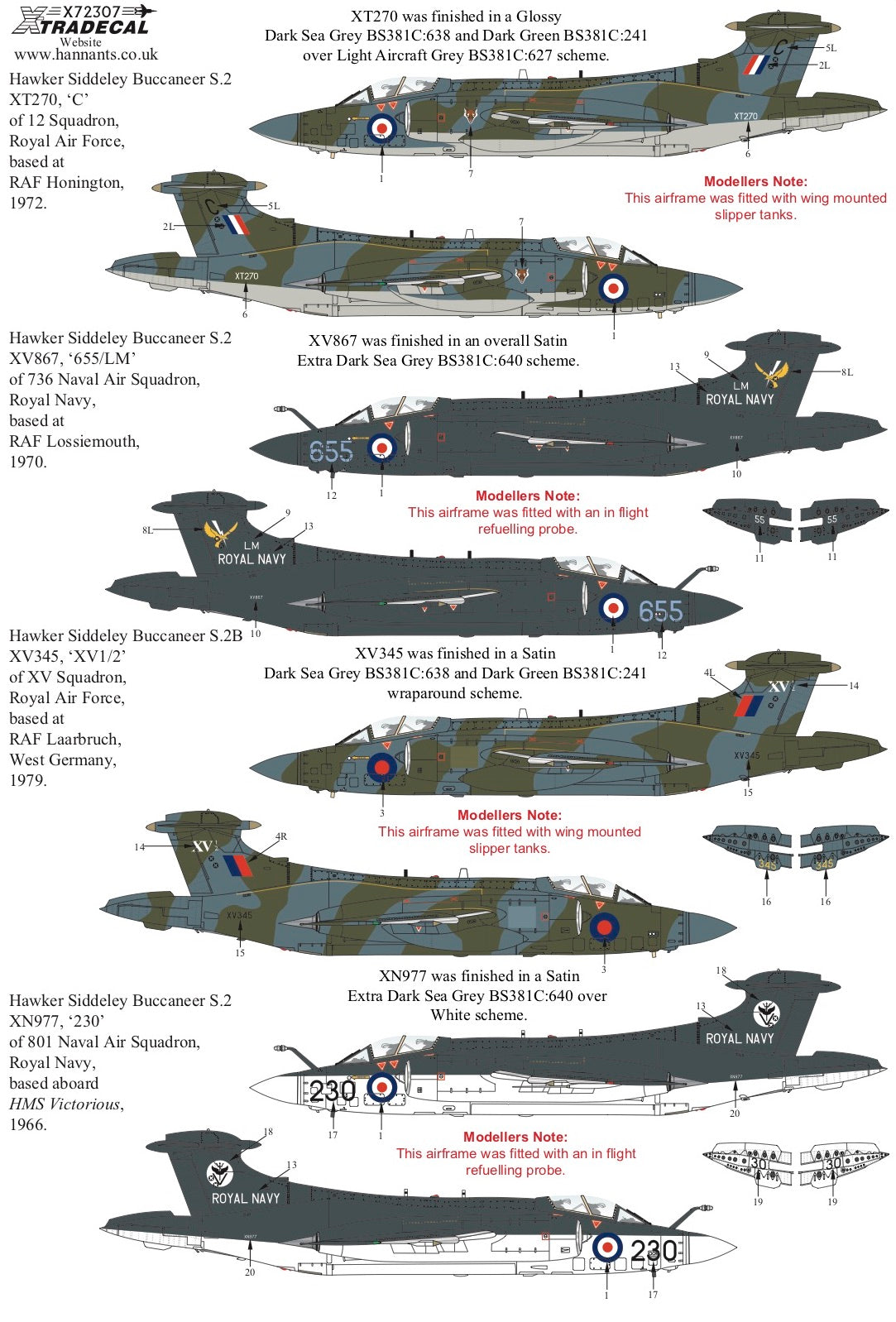 Xtradecal 72307 1:72 Blackburn Buccaneer S.2 Collection Part 1