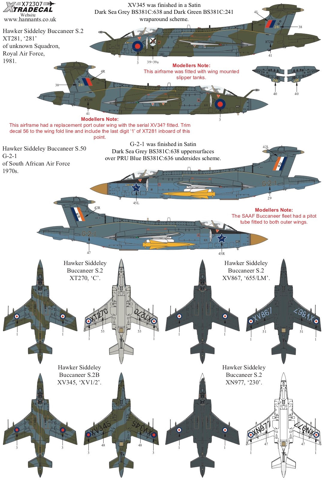 Xtradecal 72307 1:72 Blackburn Buccaneer S.2 Collection Part 1