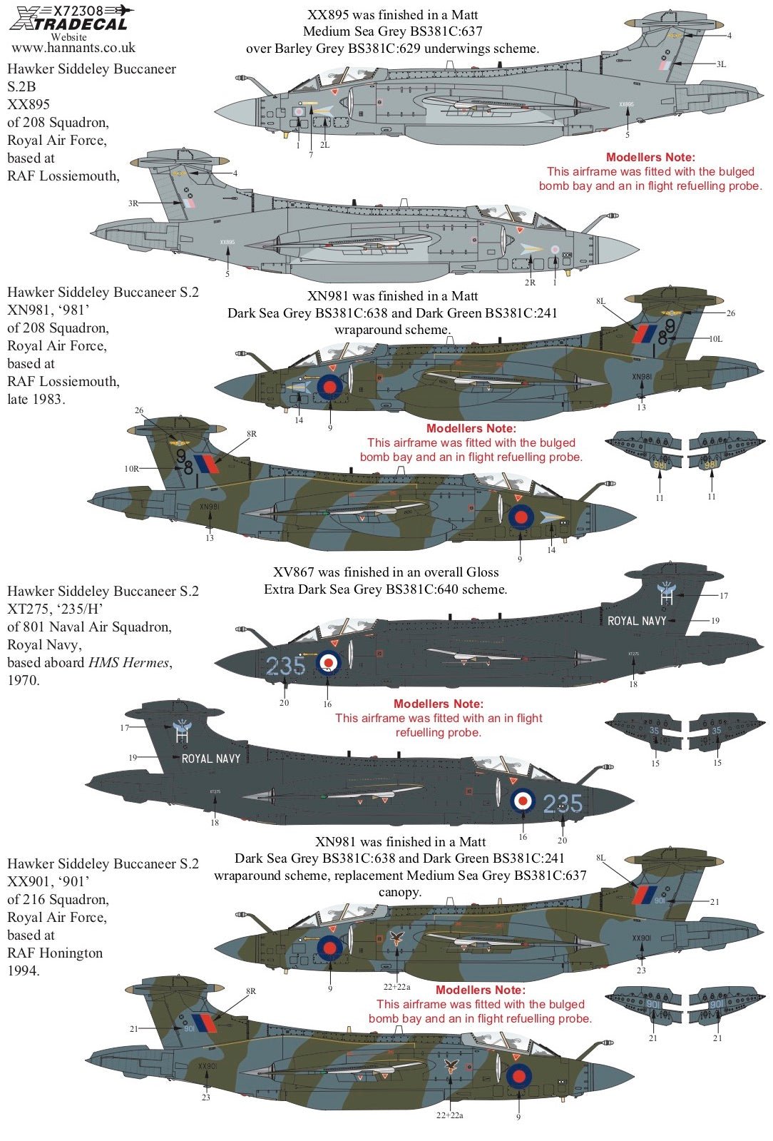 Xtradecal 72308 1:72 Blackburn Buccaneer S.2 Collection Part 2