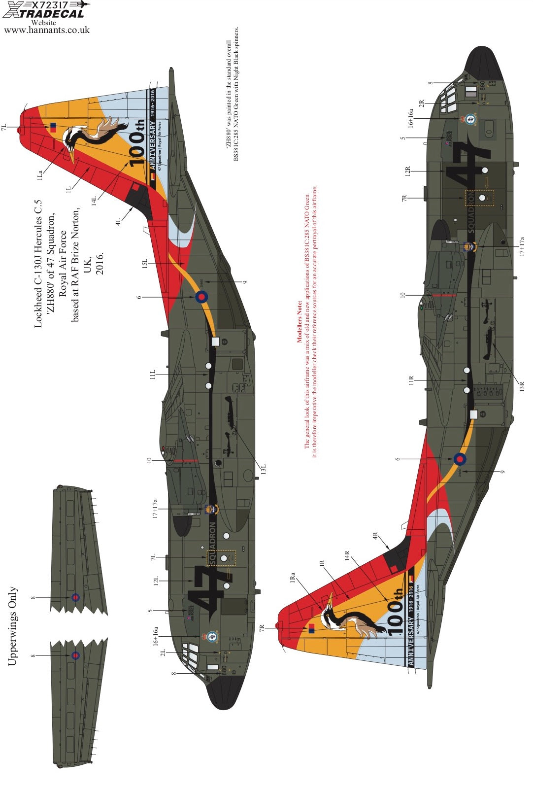 Xtradecal 72317 1:72 RAF Lockheed C-130J Hercules C.5 Special Schemes Part 2