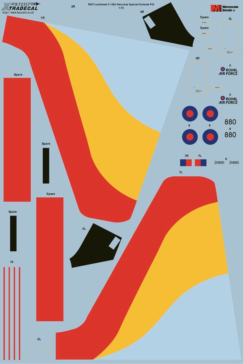 Xtradecal 72317 1:72 RAF Lockheed C-130J Hercules C.5 Special Schemes Part 2