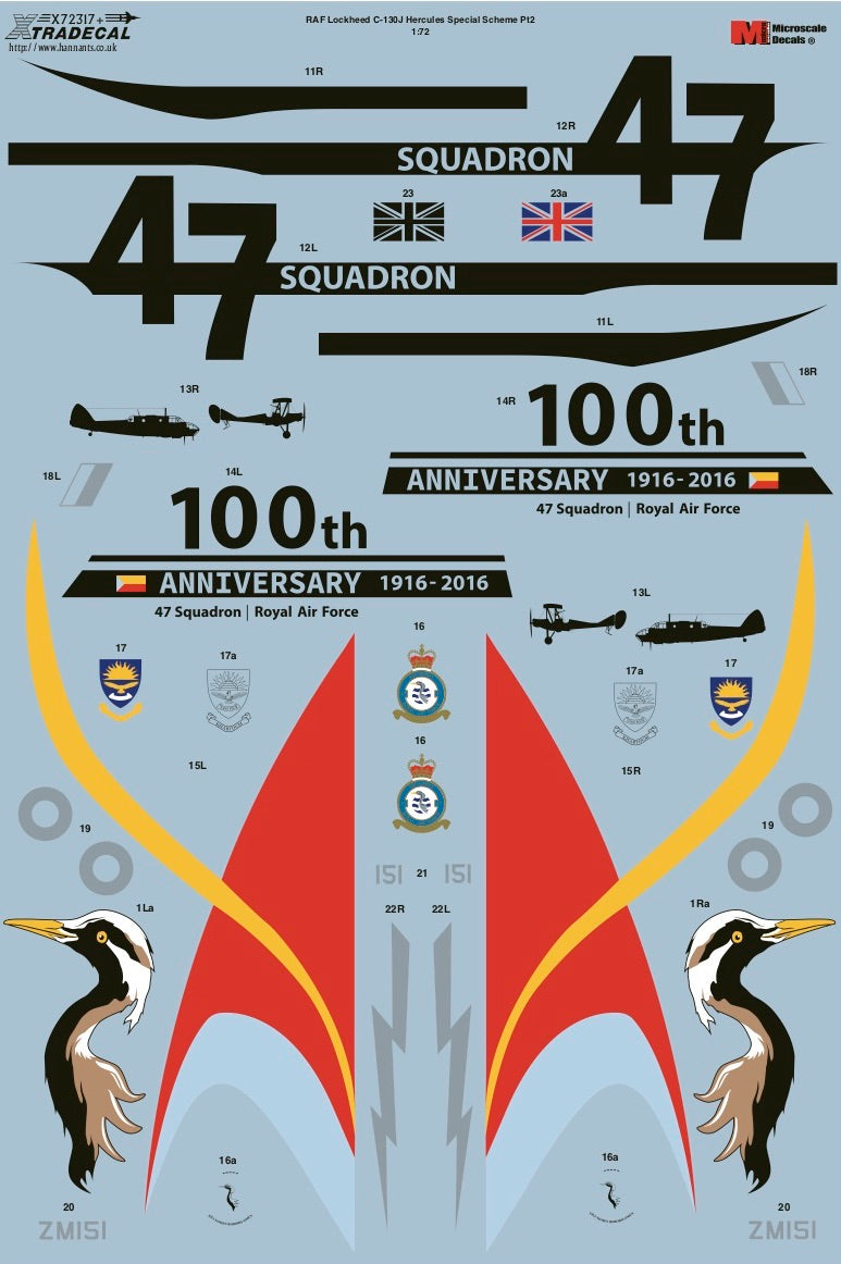 Xtradecal 72317 1:72 RAF Lockheed C-130J Hercules C.5 Special Schemes Part 2