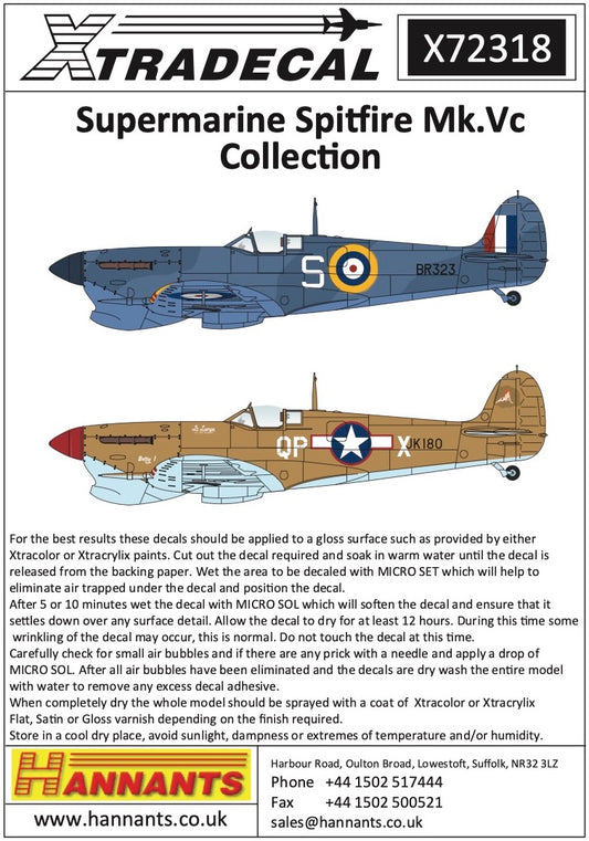 Xtradecal 72318 1:72 Supermarine Spitfire Mk.Vc Collection