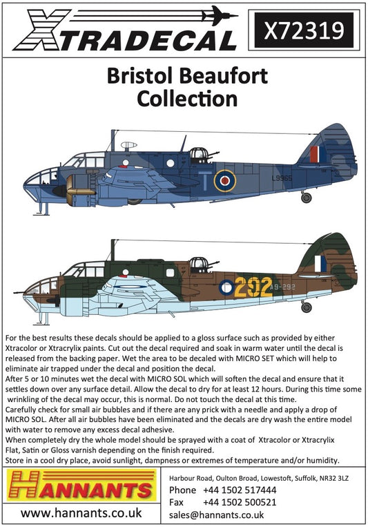 Xtradecal 72319 1:72 Bristol Beaufort Collection