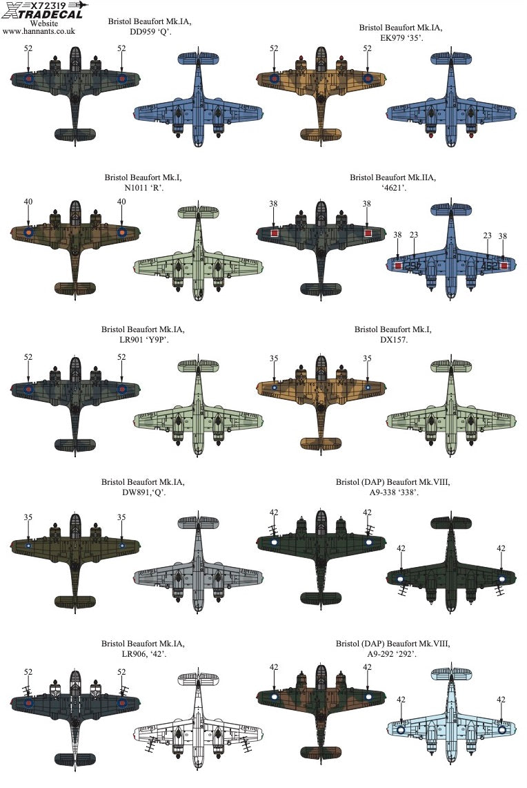 Xtradecal 72319 1:72 Bristol Beaufort Collection