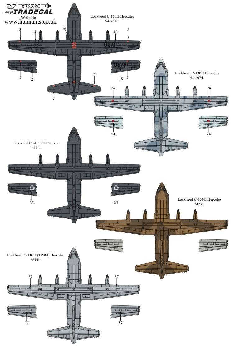 Xtradecal 72320 1:72 Lockheed C-130H Hercules