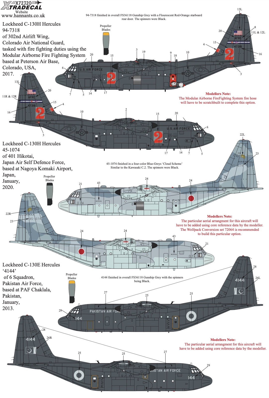 Xtradecal 72320 1:72 Lockheed C-130H Hercules