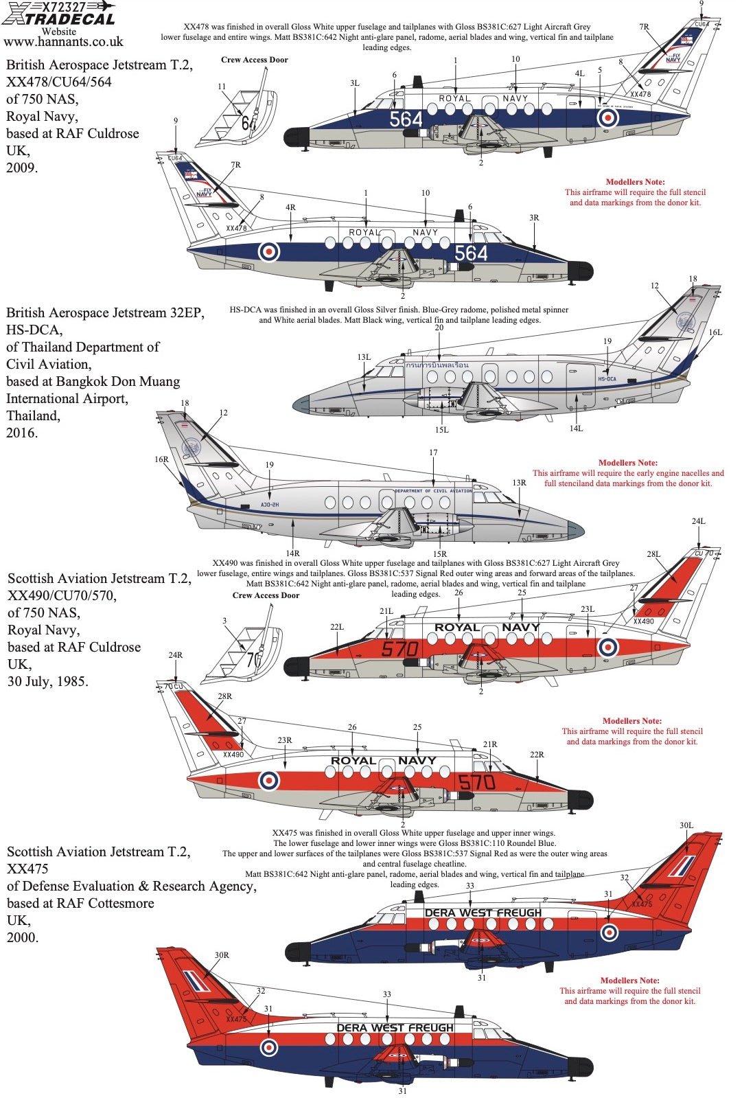 Xtradecal 72327 1:72 BAe Jetstream Collection