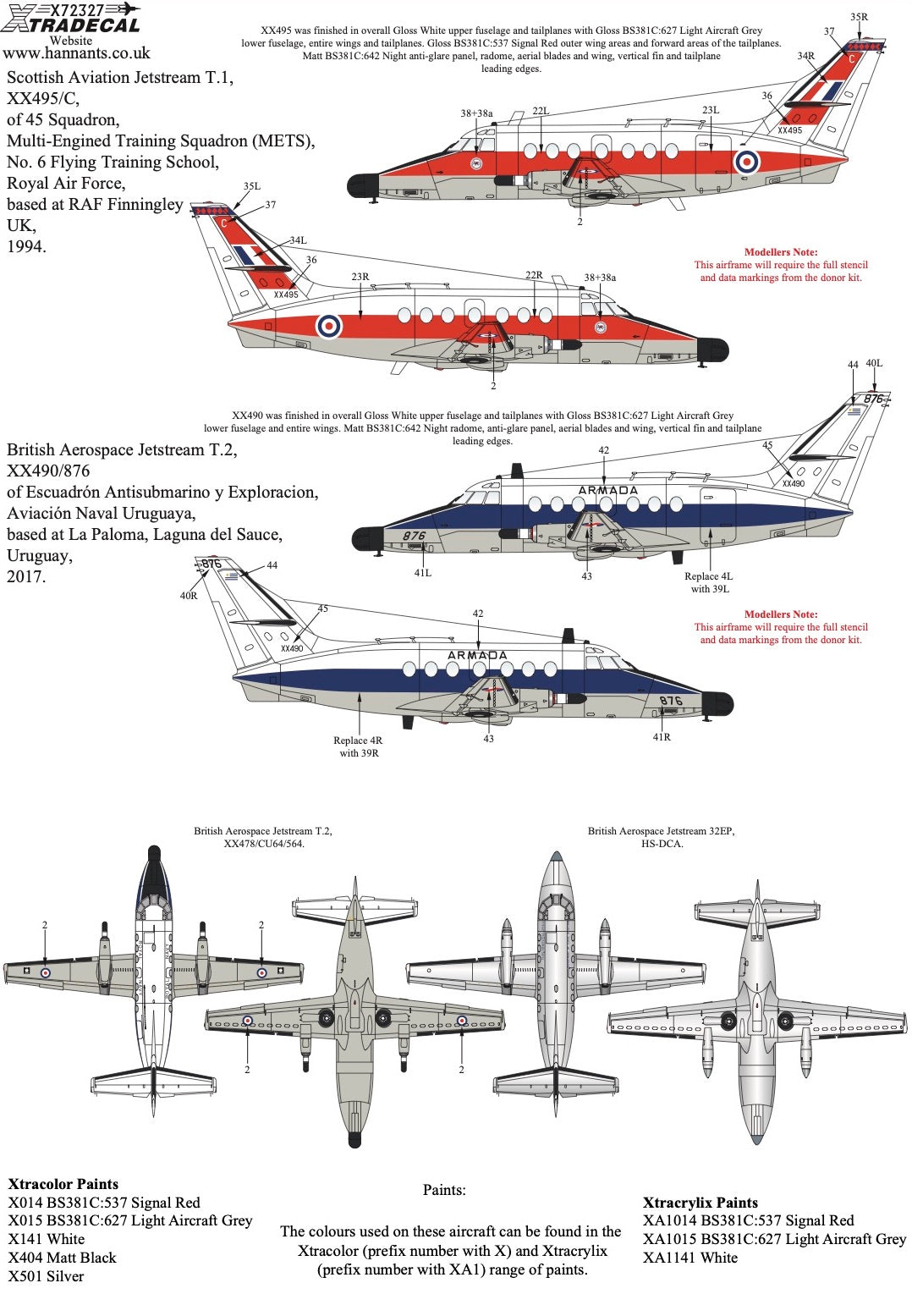 Xtradecal 72327 1:72 BAe Jetstream Collection