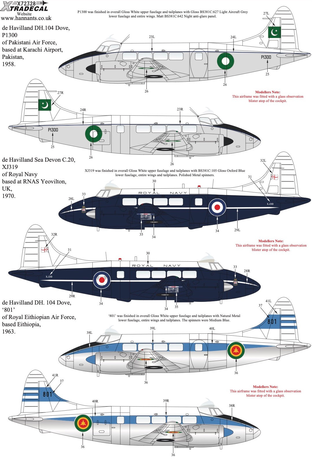 Xtradecal 72328 1:72 de Havilland Dove & Devon Collection