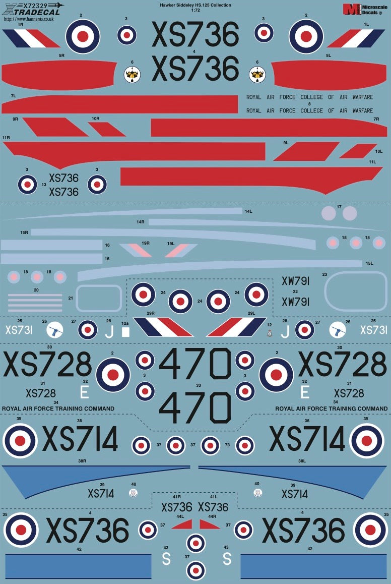 Xtradecal 72329 1:72 Hawker Siddeley HS.125 Collection