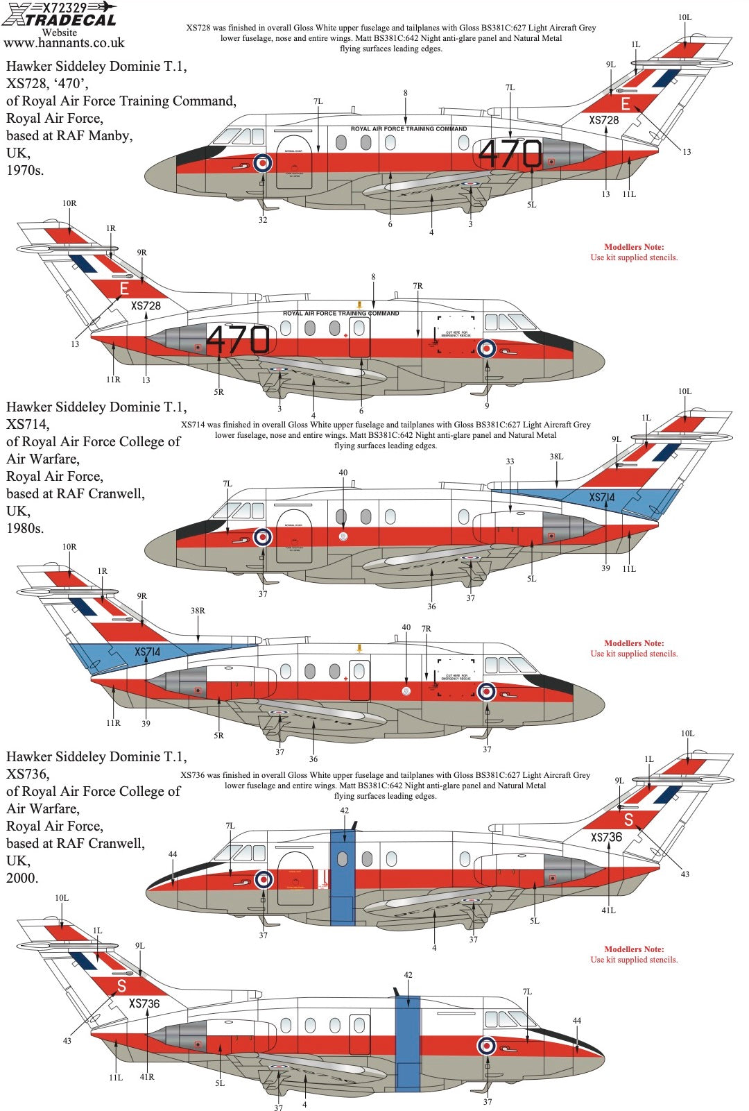 Xtradecal 72329 1:72 Hawker Siddeley HS.125 Collection