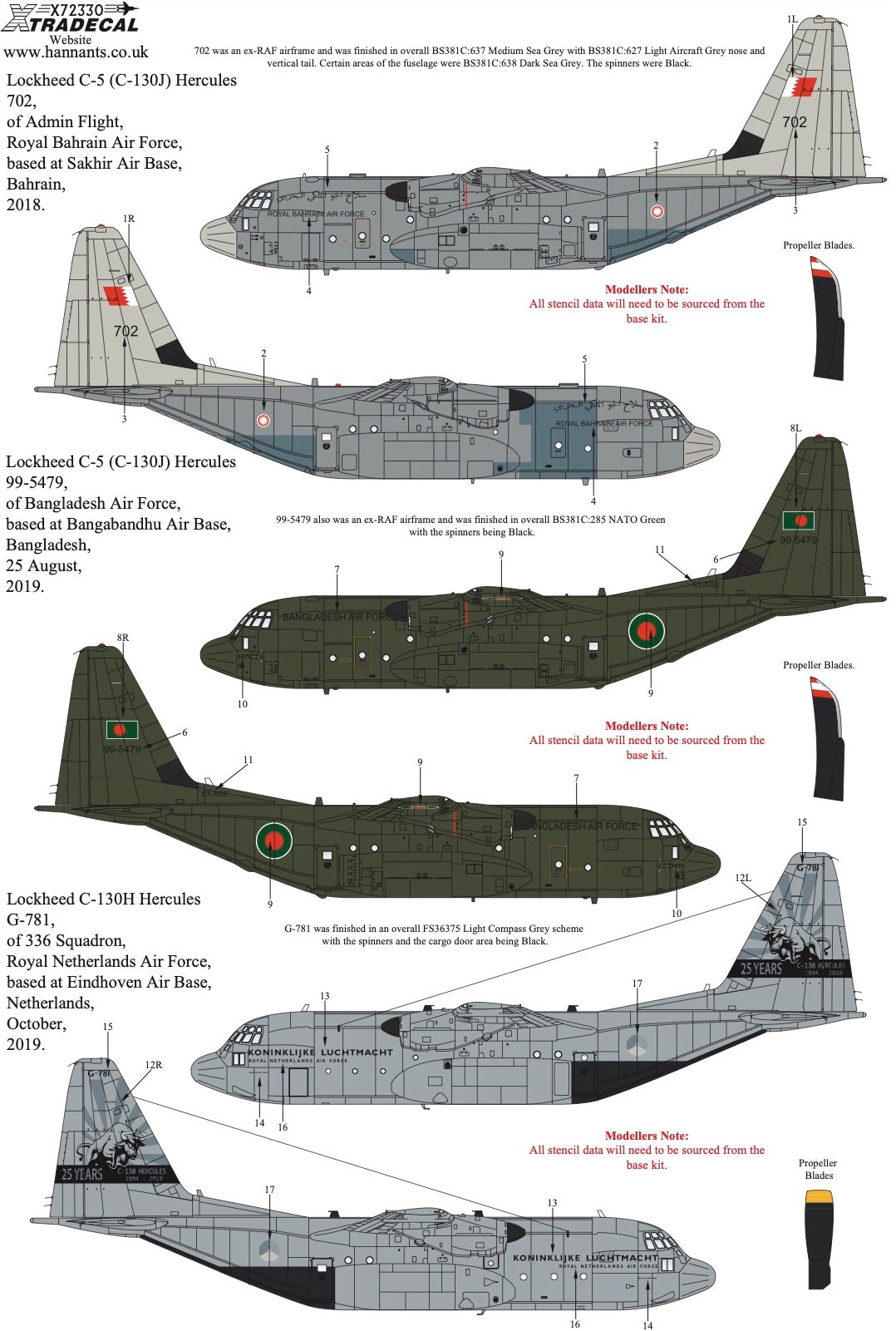 Xtradecal 72330 1:72 Lockheed C-130 Hercules Collection Part 2