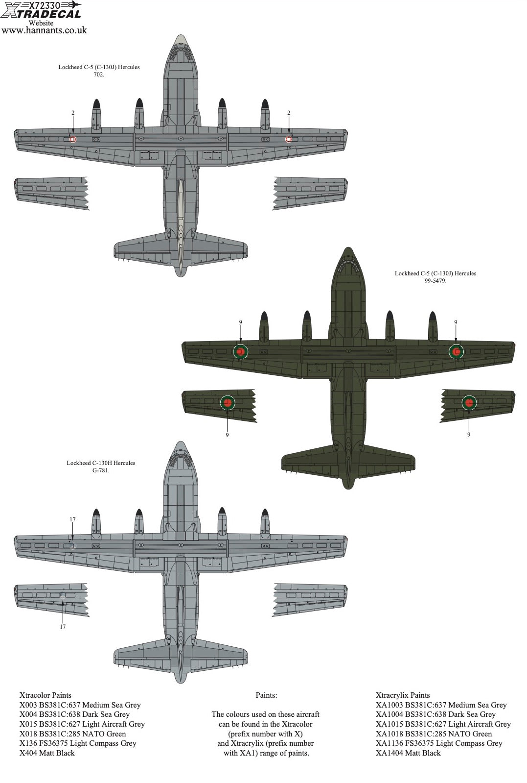 Xtradecal 72330 1:72 Lockheed C-130 Hercules Collection Part 2