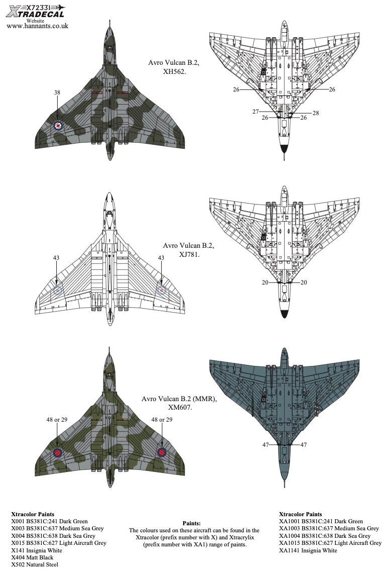 Xtradecal 72331 1:72 Avro Vulcan Collection Part 1