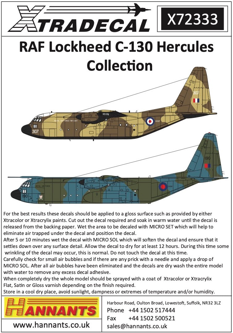 Xtradecal 72333 1:72 RAF Lockheed C-130 Hercules Collection