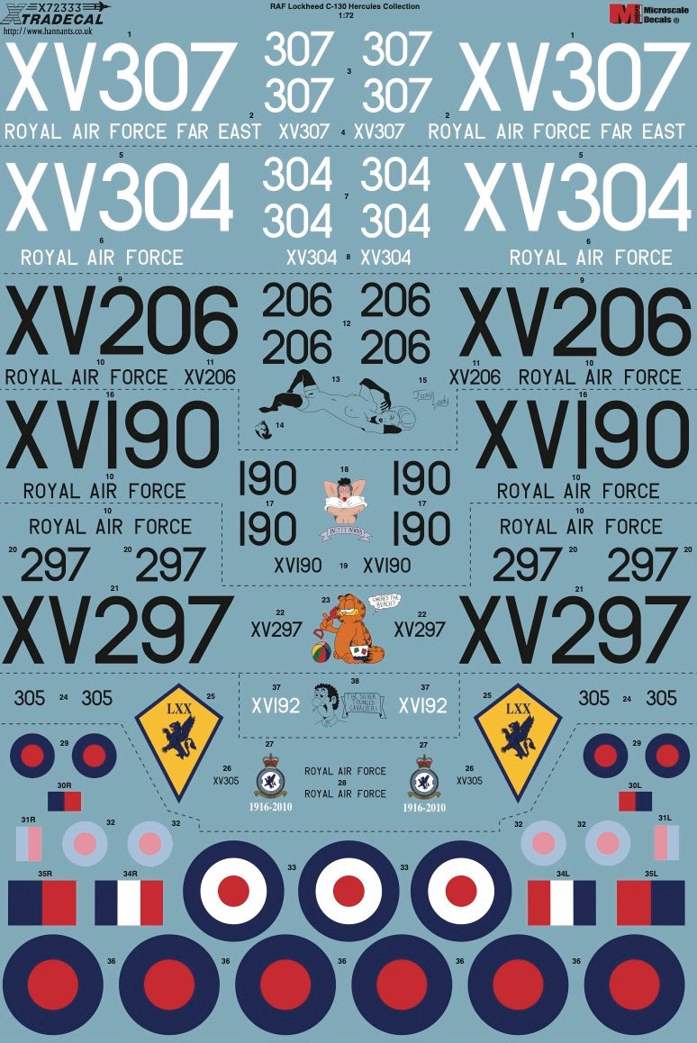 Xtradecal 72333 1:72 RAF Lockheed C-130 Hercules Collection