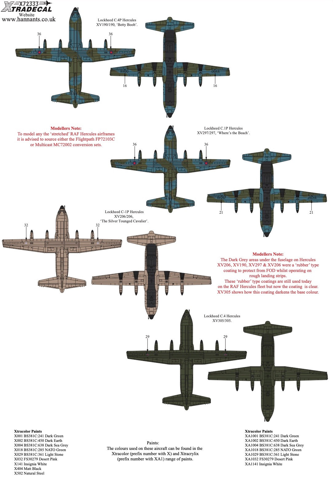 Xtradecal 72333 1:72 RAF Lockheed C-130 Hercules Collection