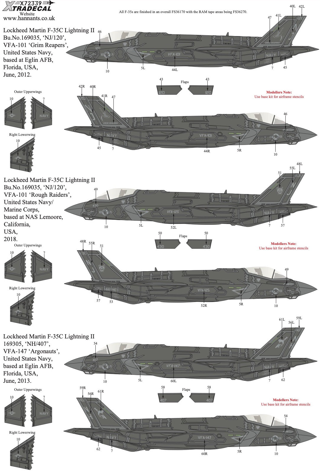 Xtradecal 72339 1:72 Lockheed-Martin F-35C Lightning II