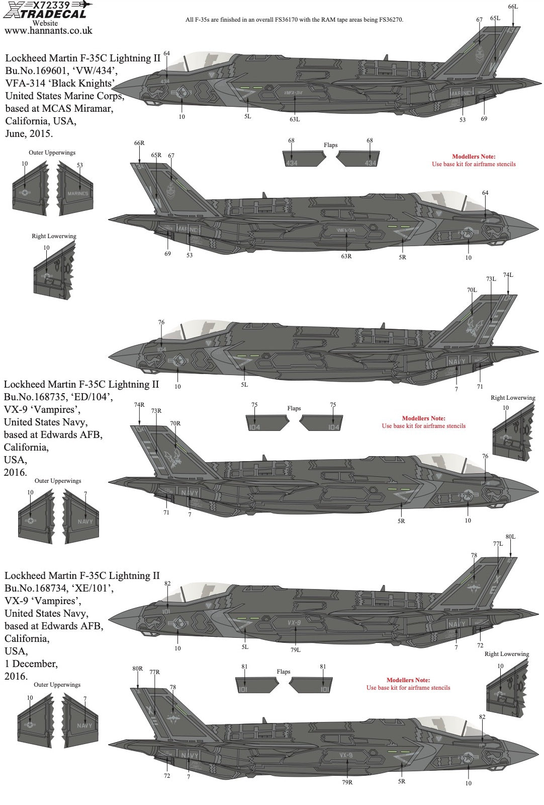 Xtradecal 72339 1:72 Lockheed-Martin F-35C Lightning II