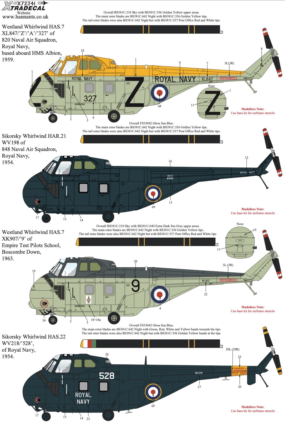 Xtradecal 72341 1:72 Westland Whirlwind Collection