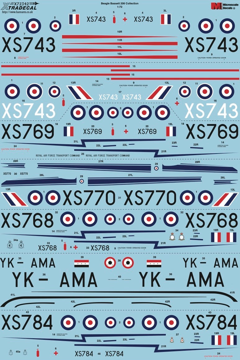 Xtradecal 72342 1:72 Beagle Bassett 206 Collection