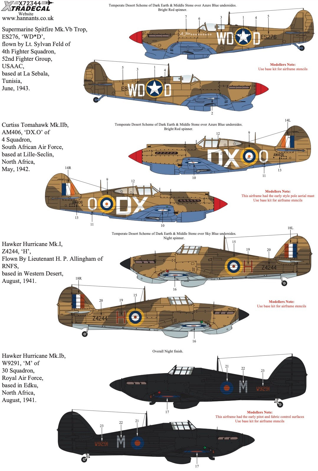 Xtradecal 72344 1:72 Desert Air War WWII Collection Part 1