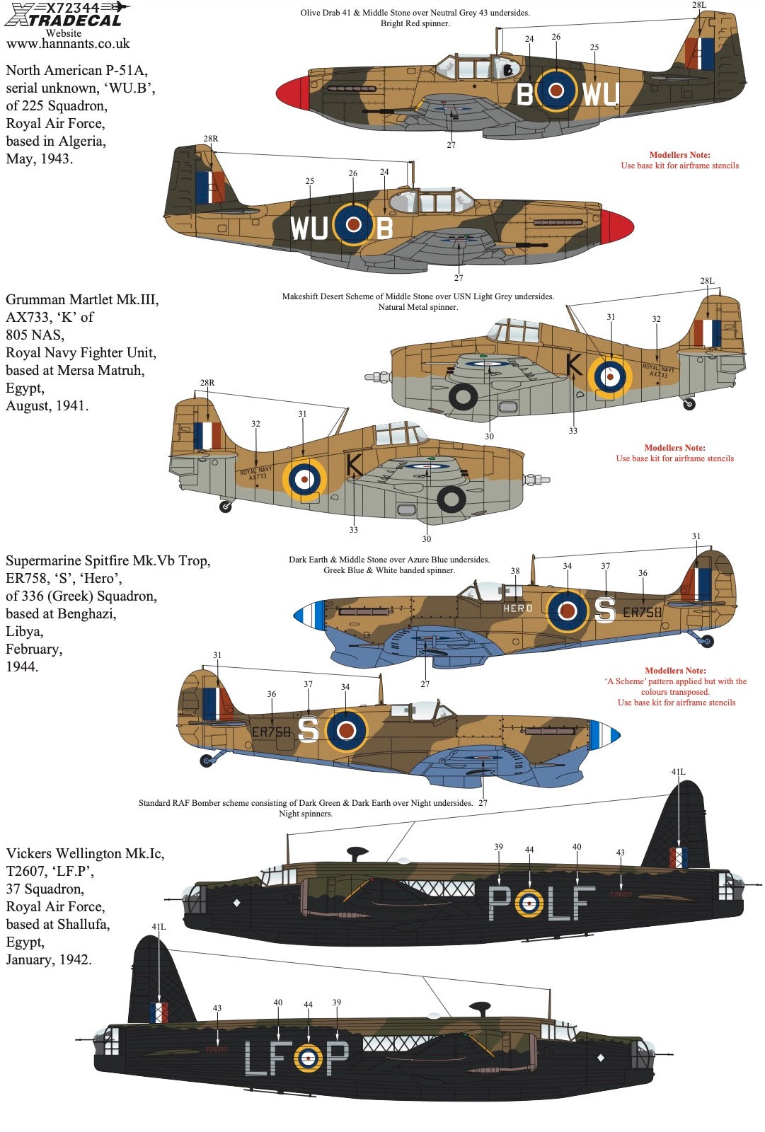 Xtradecal 72344 1:72 Desert Air War WWII Collection Part 1