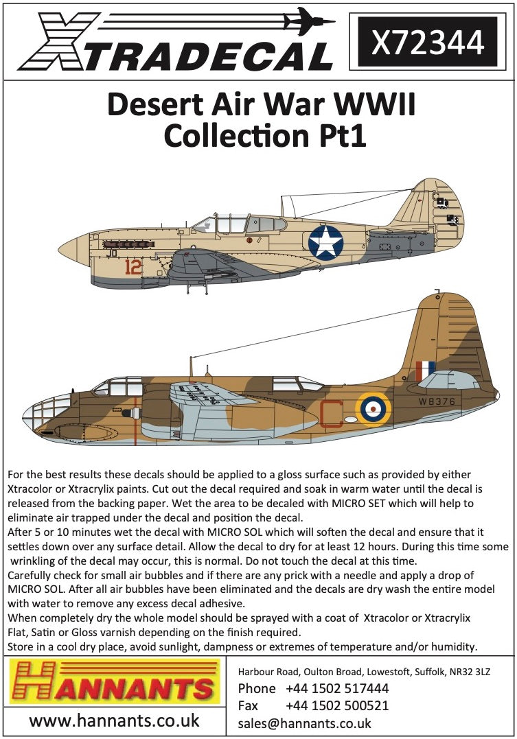 Xtradecal 72344 1:72 Desert Air War WWII Collection Part 1