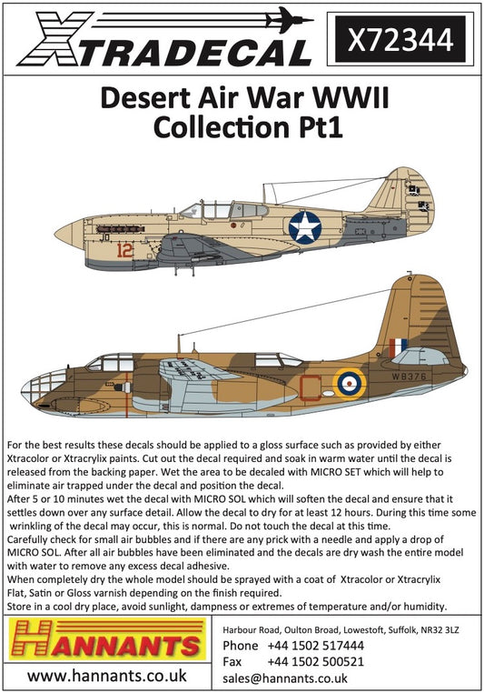 Xtradecal 72344 1:72 Desert Air War WWII Collection Part 1