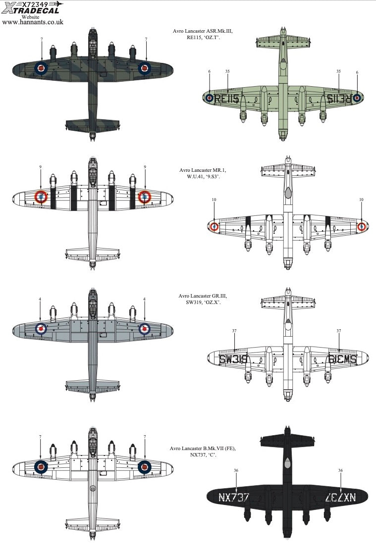 Xtradecal 72349 1:72 Post War Avro Lancaster Part 2