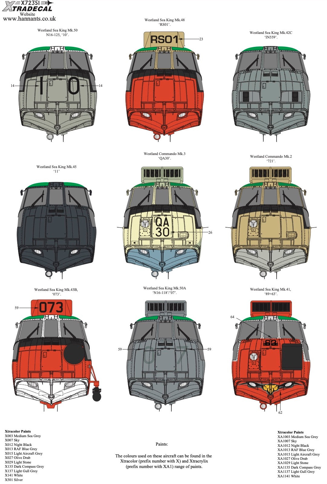 Xtradecal 72351 1:72 Westland Sea King In Worldwide Service