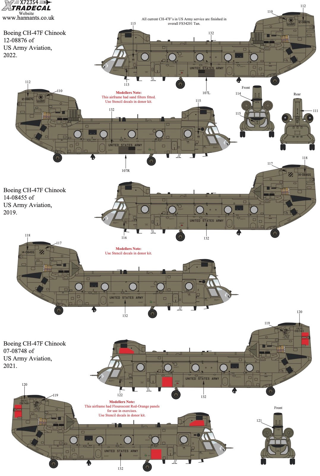 Xtradecal X72356 1:72 Boeing CH-47F Chinook In US Army Aviation Service