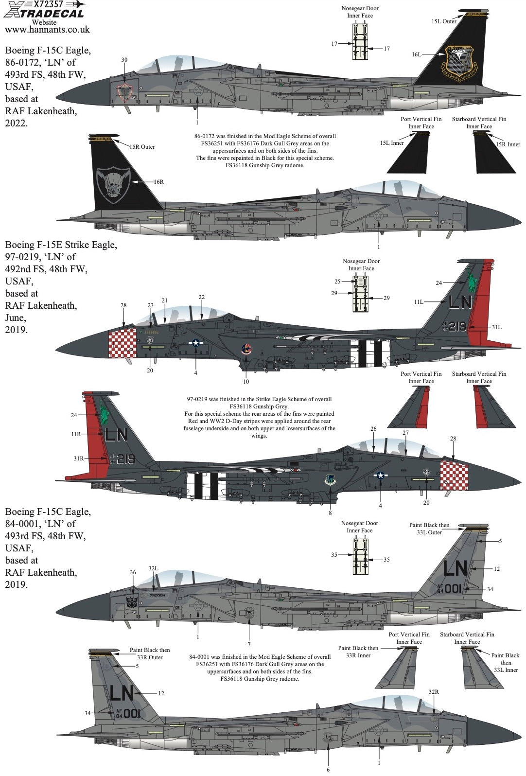 Xtradecal X72357 1:72 McDonnell F-15C/E RAF Lakenheath