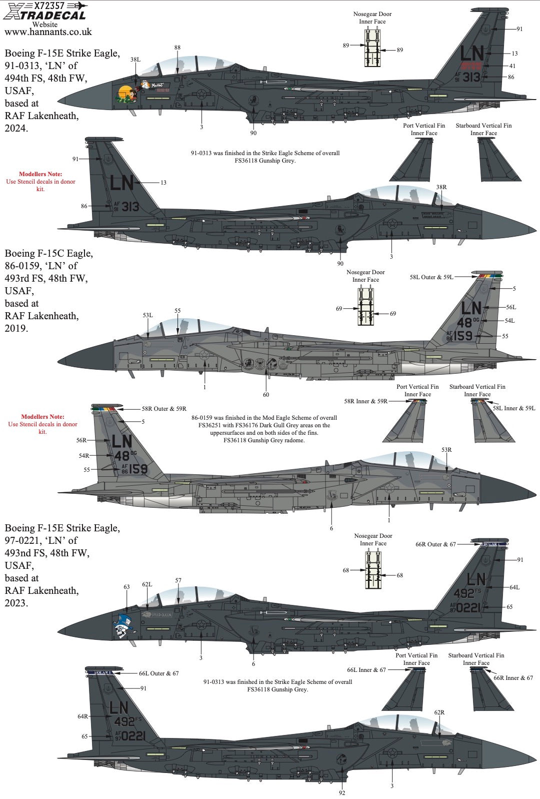 Xtradecal X72357 1:72 McDonnell F-15C/E RAF Lakenheath