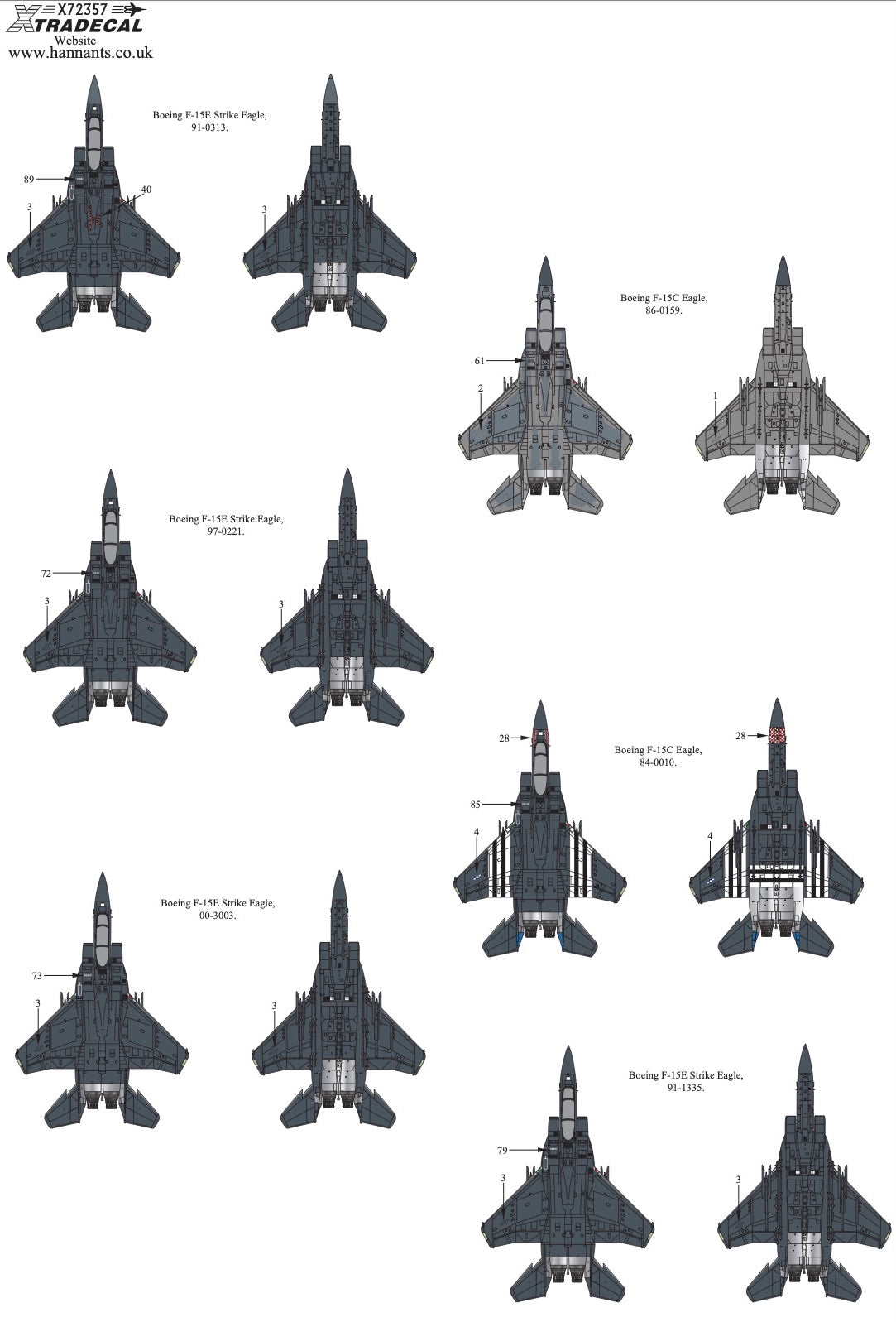 Xtradecal X72357 1:72 McDonnell F-15C/E RAF Lakenheath