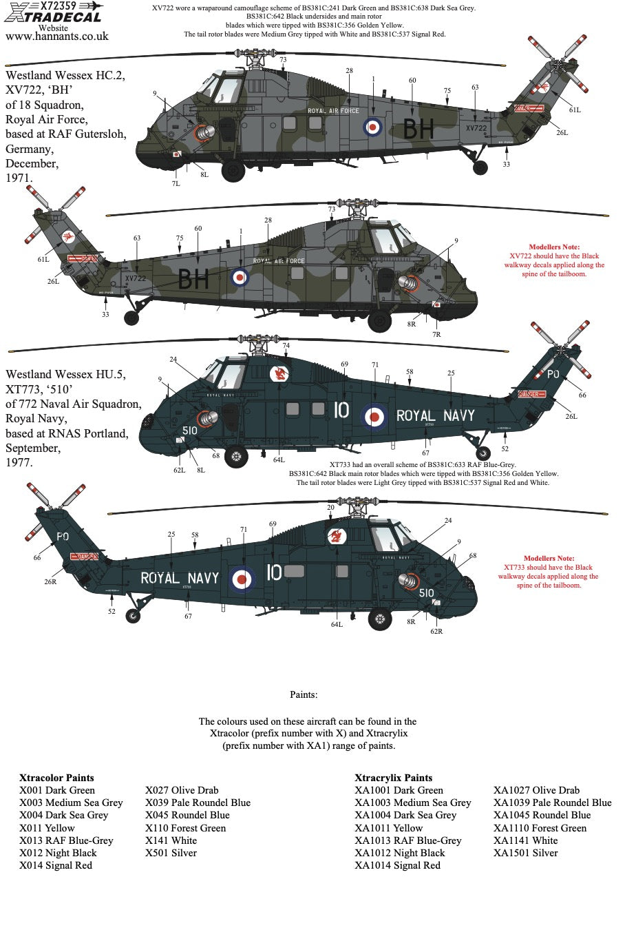 Xtradecal X72359 1:72 Westland Wessex Part 2