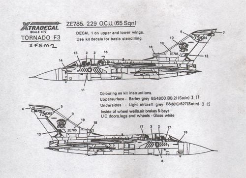 Xtradecal FSM2 1:72 Panavia Tornado F.3 1916 1991 75 Years LXV