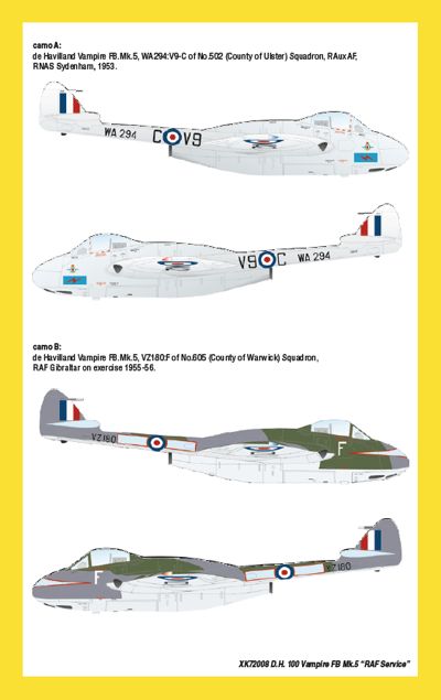 Xtrakit (SH) 72008 1:72 de Havilland D.H.100 Vampire FB Mk.5 "RAF Service"