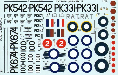 Xtrakit (SH) 72014 1:72 Supermarine Spitfire Mk.22