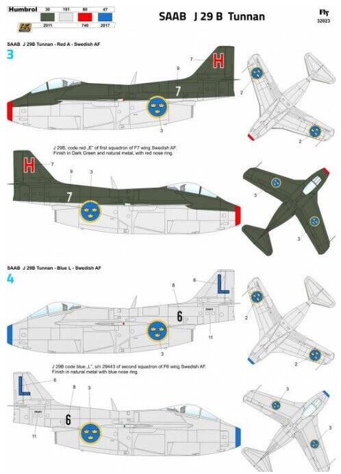 FLY 32023 1:32 Saab J-29B Saab J-29F Tunnan