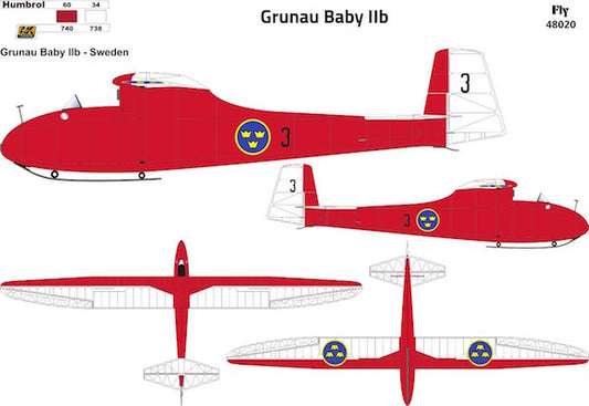 FLY 48020 1:48 Grunau Baby IIB Sweden